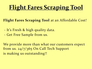 Flight Fares Scraping Tool