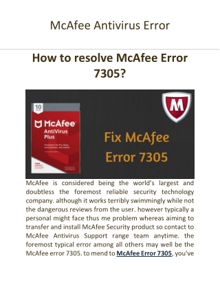 McAfee Antivirus Error