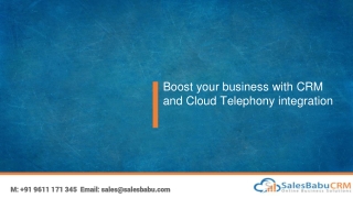 Boost your business with CRM and Cloud Telephony integration