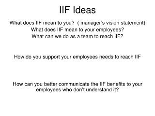IIF Ideas