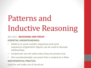 Patterns and Inductive Reasoning