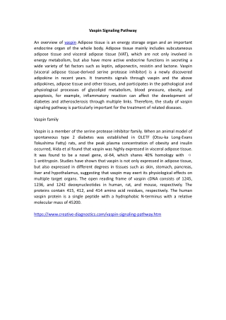 Vaspin Signaling Pathway
