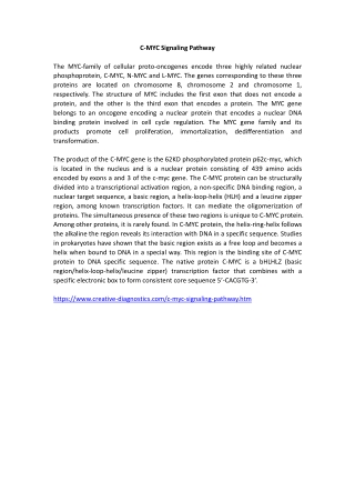 C-MYC Signaling Pathway