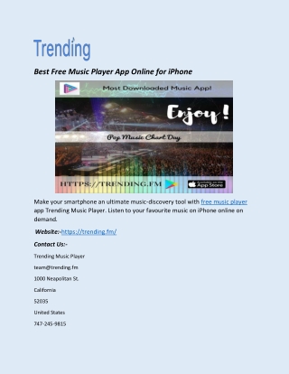 Best Free Music Player App Online for iPhone