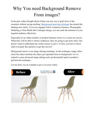 Why You need Background Remove From images?