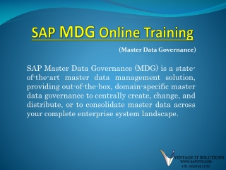 SAP Master Data Governance PPT