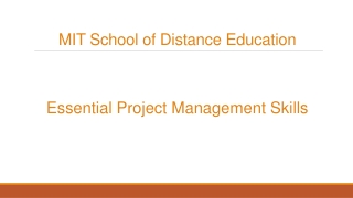 Essential Project Management Skills | MIT School of Distance Education