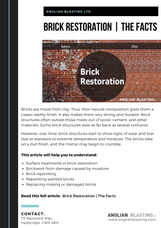 Brick Restoration Facts
