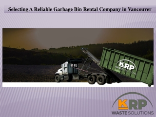 Garbage Bin Rental Vancouver