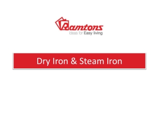 Dry & Steam Iron Online - Ramtons