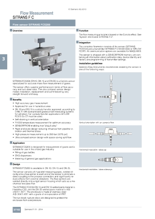 Siemens SITRANS FCS200 Flow sensor | Seeautomation & Engineers