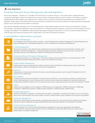 Accelerate Enterprise Service Management with Jade RightStart