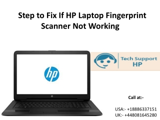 Steps to Fix hp laptop fingerprint scanner not working.