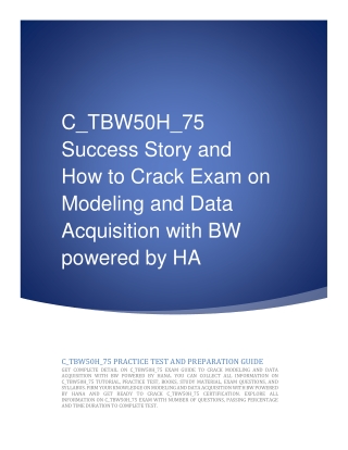 C_TBW50H_75 Success Story and How to Crack Exam on Business Warehouse