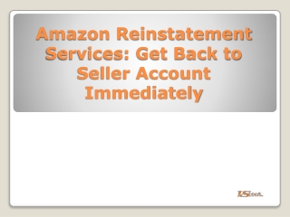 Amazon Reinstatement Services: Get Back to Seller Account Immediately