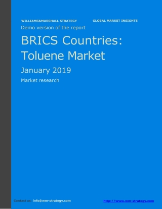 WMStrategy Demo BRICS Countries Toluene Market January 2019