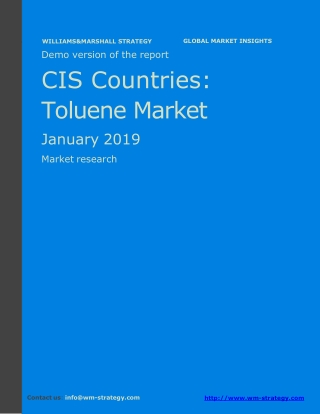 WMStrategy Demo CIS Countries Toluene Market January 2019