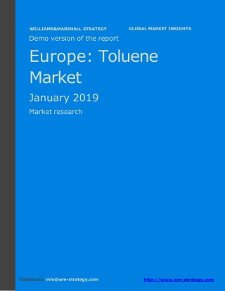 WMStrategy Demo Europe Toluene Market January 2019