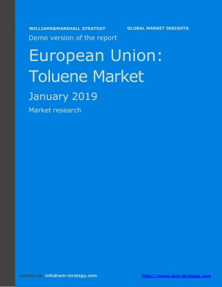 WMStrategy Demo European Union Toluene Market January 2019