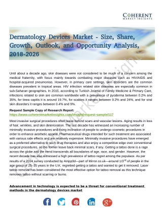 Dermatology Devices Market Entry Strategies, Countermeasures of Economic Impact and Marketing Channels to 2026