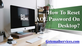 How To Reset AOL Password On Desktop?