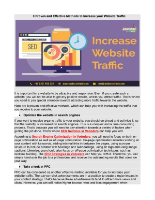 8 Proven and Effective Methods to Increase your Website Traffic