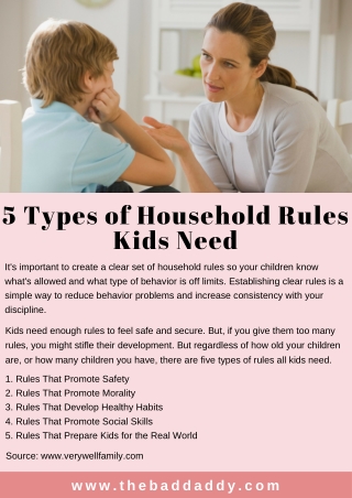 5 Types of Household Rules Kids Need