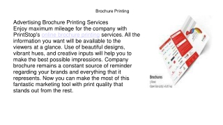 Brochure Printing Online