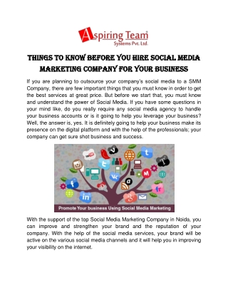 Things to know before you hire social media marketing company for your business