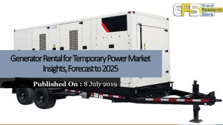 Generator rental for temporary power market insights, forecast to 2025