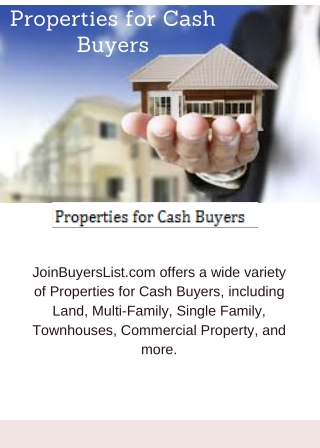 Properties for Cash Buyers