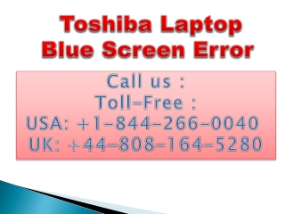 Toshiba Laptop Blue Screen Error
