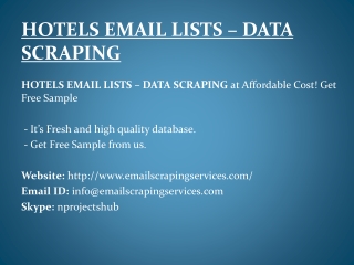HOTELS EMAIL LISTS – DATA SCRAPING