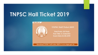 Download TNPSC Hall Ticket 2019, Collect Call Letter for Jr.Scienctist
