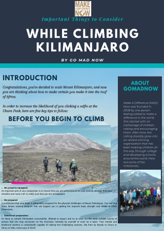 Important Things to Consider While Climbing Kilimanjaro