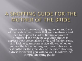 Mother of the bride dresses