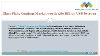 Glass Flake Coatings Market worth 1.80 Billion USD by 2022