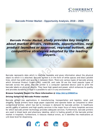 Barcode Printer Market - Opportunity Analysis, 2018 – 2025