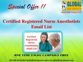 Certified Registered Nurse Anesthetists Email List