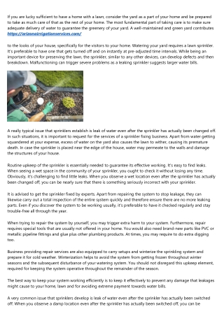 Sprinkler Repair For The Homeowner