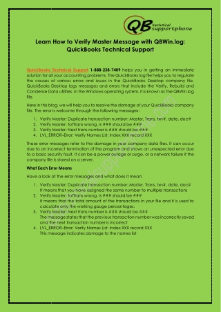 QuickBooks Technical Support 1-888-238-7409