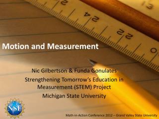 Motion and Measurement