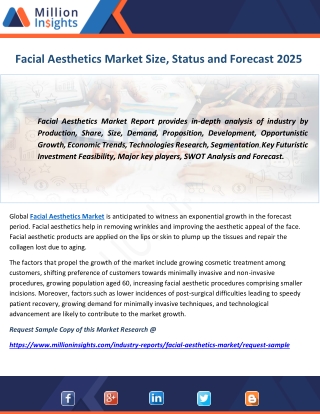 Facial Aesthetics Market Size, Status and Forecast 2025