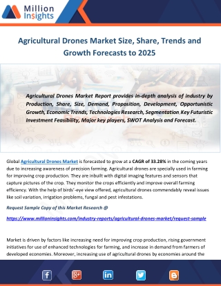 Agricultural Drones Market Size, Share, Trends and Growth Forecasts to 2025