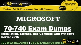 2019 70-740 Dumps - 70-740 Certifications - Exam4Help