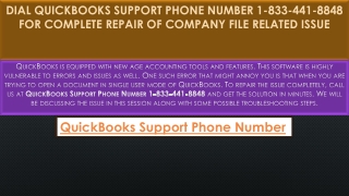 QuickBooks Support Phone Number 1-833-441-8848