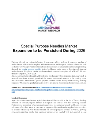 Special Purpose Needles Market Expansion to be Persistent During 2026