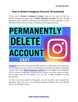 How to Delete Instagram Account Permanently