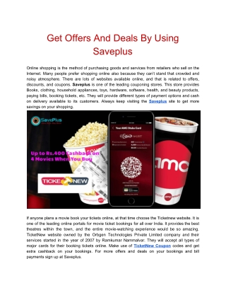 Get Offers And Deals By Using Saveplus