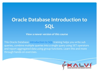 Oracle Database Introduction to SQL